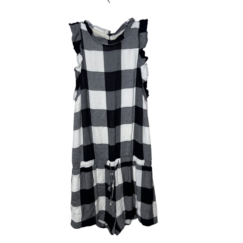 Cloth & Stone Womens Buffalo Plaid Sleeveless Romper Black White M Cottaec